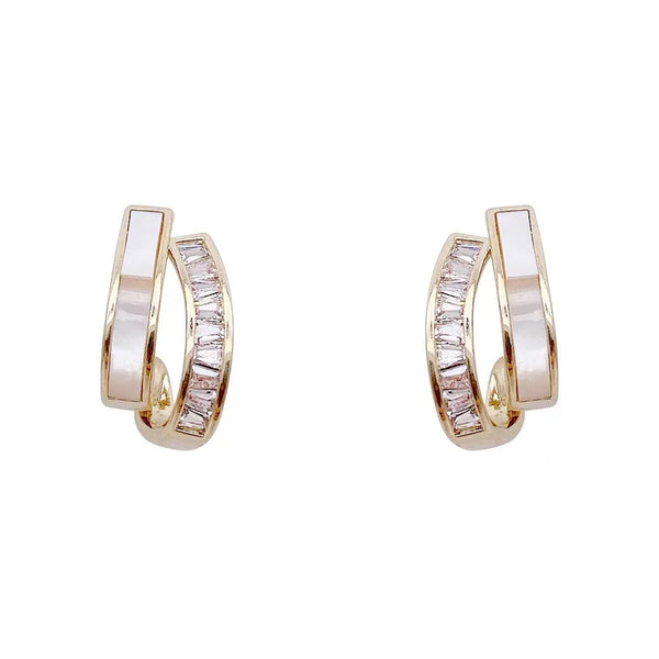 حلق نسائي تصميم قذيفة الزركون قوس انيق