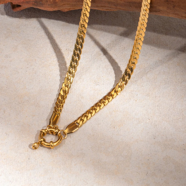 سلسله نسائيه من الفولاذ المقاوم للصدأ عيار 18 قيراطًا معدنية من التيتانيوم المقاوم للماء