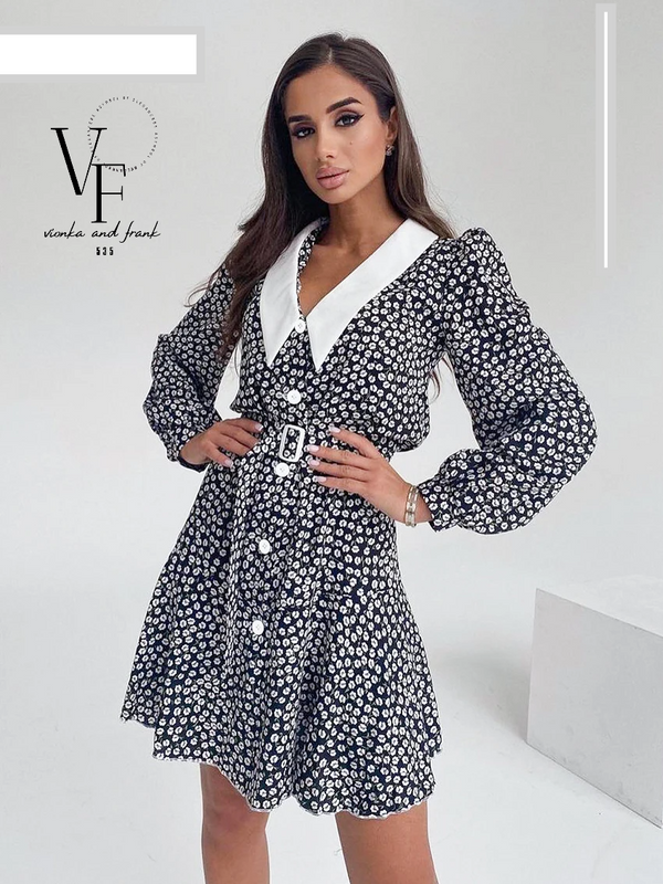 فستان قصير اكمام منتفخة مثير